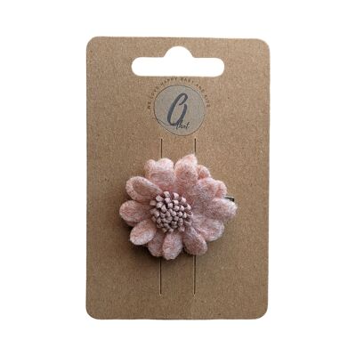 Baby hair clip felt flower bouclé salmon OK 3702