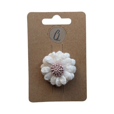 Baby hair clip felt flower bouclé ivory OK 3703