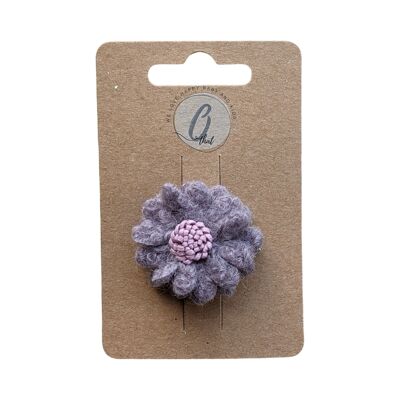 Baby hair clip felt flower bouclé dusty rose OK 3705