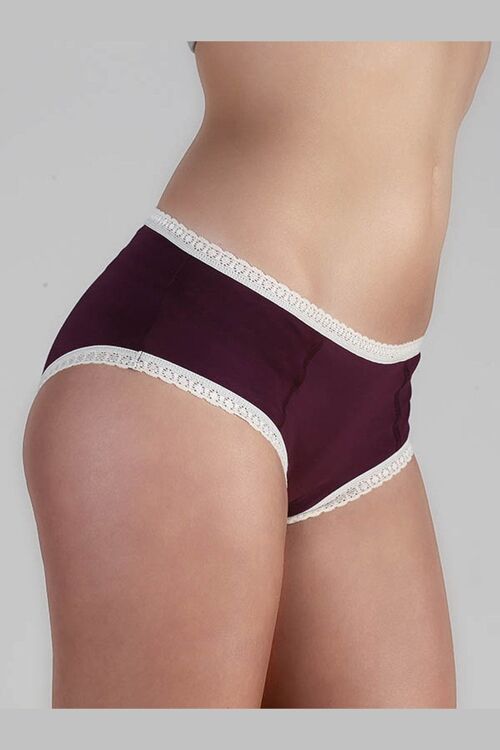 1131-04 | Ladies hipster with lace - aubergine