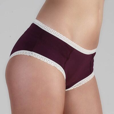 1131-04 | Ladies hipster with lace - aubergine