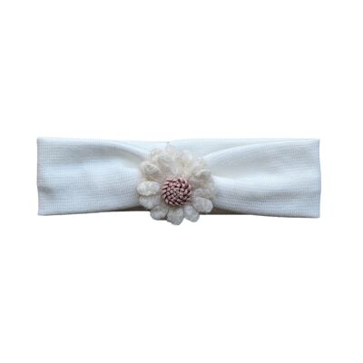 Diadema bebé fieltro flor bouclé marfil OK 4216