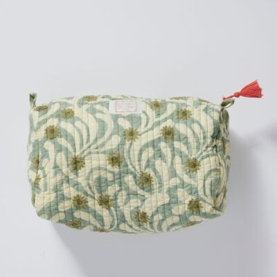 INDIRA Poppies Blue Green toiletry bag