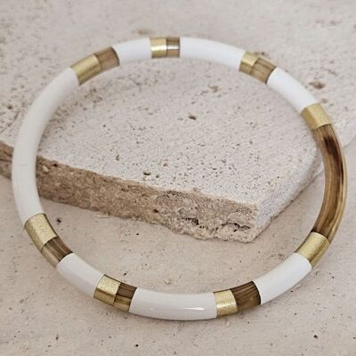 Horn Bangle Bracelet - Hécate - Le Coin Sauvage - 5mm - White