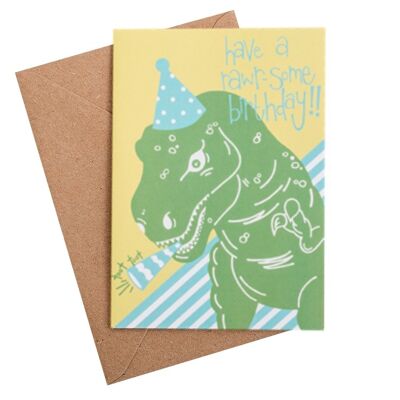 DINOSAUR birthday CARD -A6