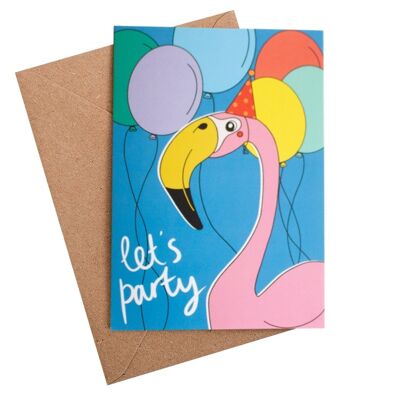 flamingo party BIRTHDAY CARD-A6