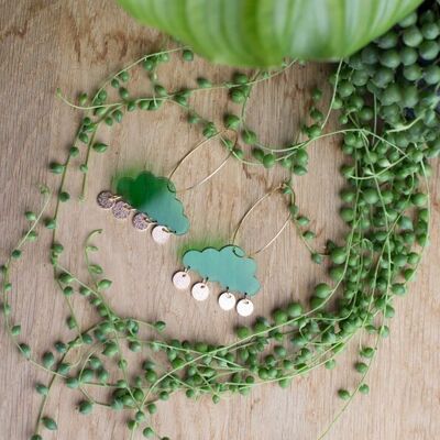 AO hoop earrings - Translucent bottle green