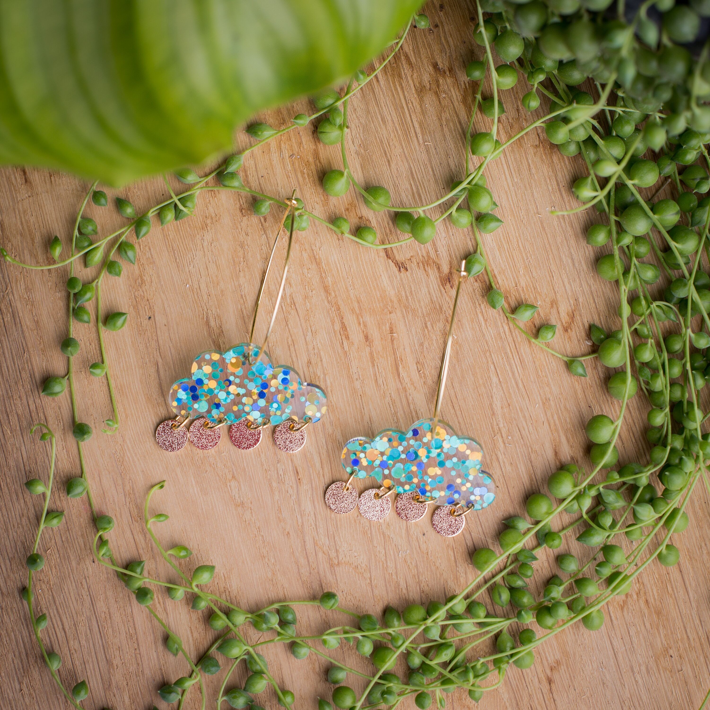 Créoles AO - Conffetis - Bleu