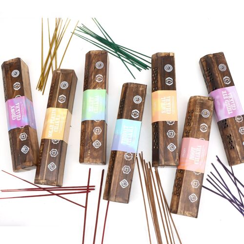 Wooden Boxes With 10 Incense Sticks, Carton Of 14