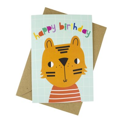 HAPPY birthday tiger card -A6