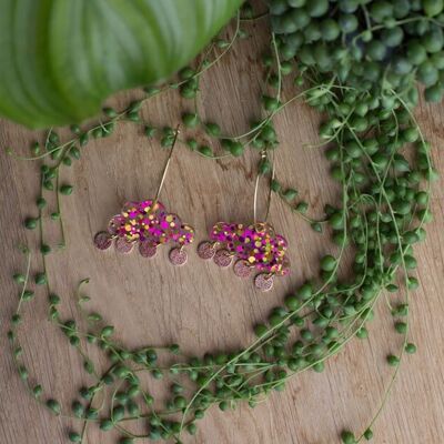 Pendientes de aro - AO - Confeti - Rosa