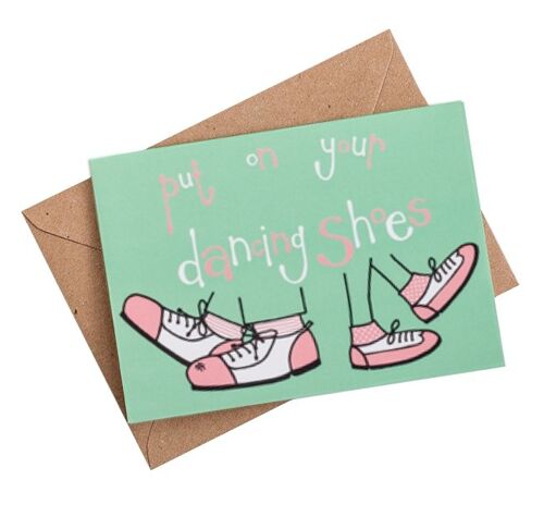 dancing shoes birthday card -A6