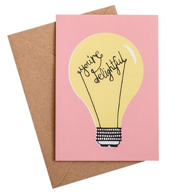 delightful pink anniversary card -A6