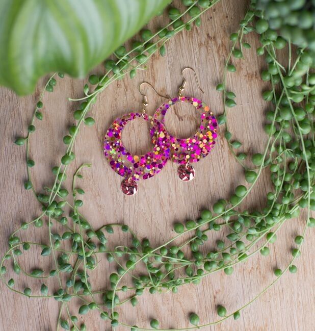 Boucles d'oreilles - JAO - Confettis - Rose