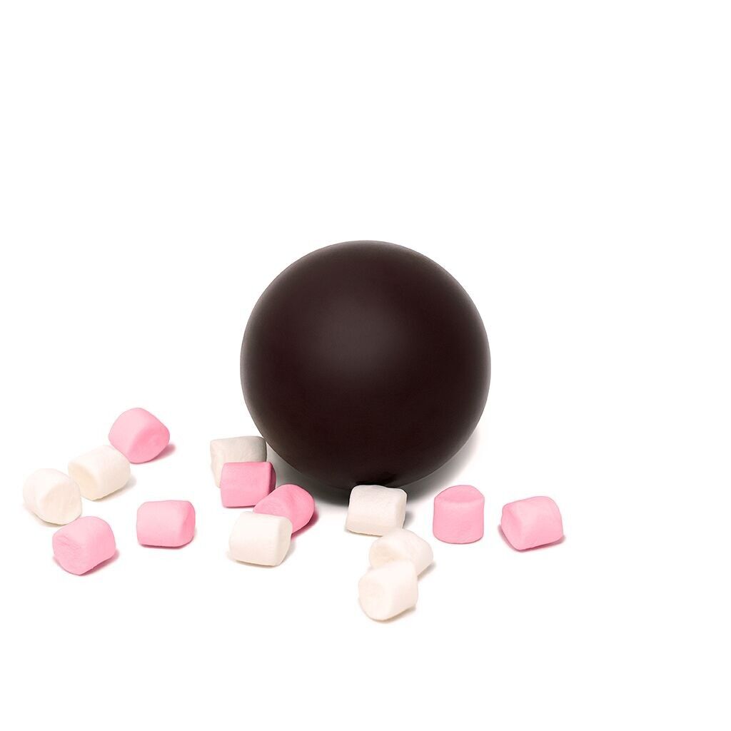 Dark Hot Chocolate Bombe with Vegan Marshmallows, Single