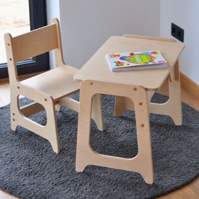 Juego de mesa y silla para niños/ Mesa y silla Montessori