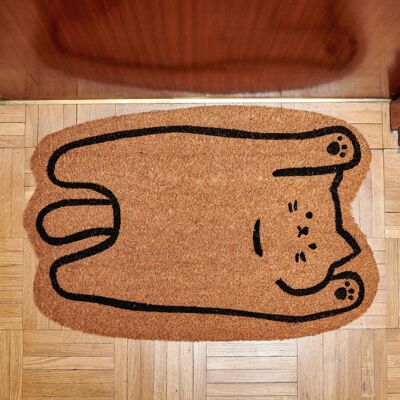 Lazy cat face up doormat