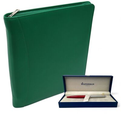 Learn Stockholm Writing folder - Document folder A4 - Conference folder A4 - Green - leather