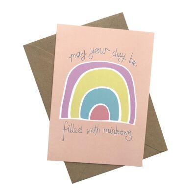 rainbow birthday card -A6