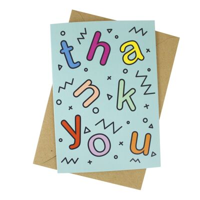 thank you typographic card -A6