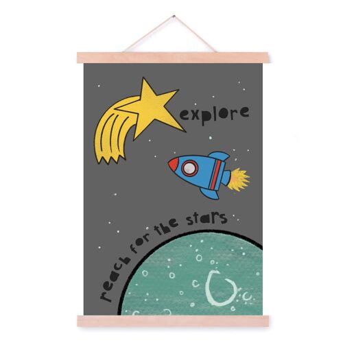 space explorer kids print -A5