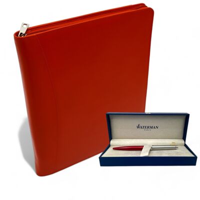 Learn Stockholm Writing folder - Document folder A4 - Conference folder A4 - orange - leather