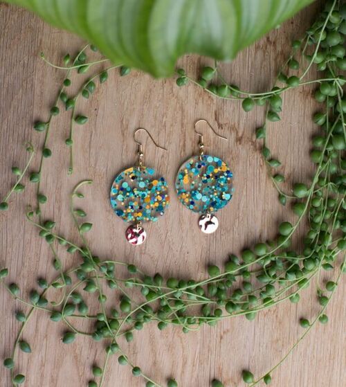 Boucles d'oreilles - ARO - Confettis - Bleu