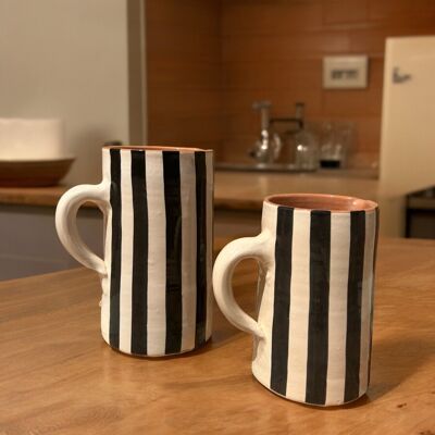 White Carafes with Black Stripes