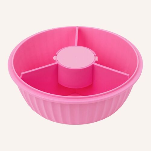 Poke Love Bowl - 3 sections - removable divider - separate dip cup - Guava Pink