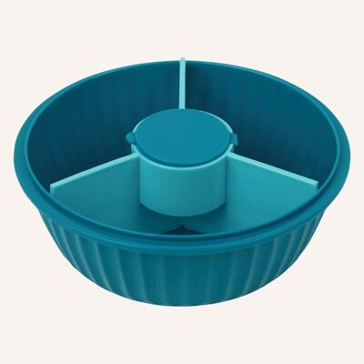 Poke Love Bowl - 3 sections - removable divider - separate dip cup - Lagoon Blue