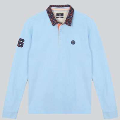 LS PIQUÉ POLO SHIRT WITH PRINTED COLLAR