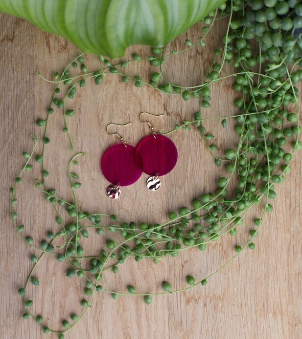 Boucles d'oreilles - ARO - Fushia translucide