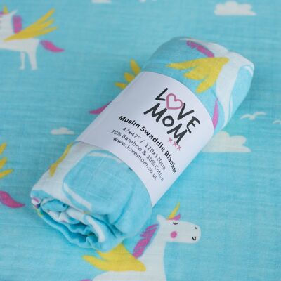 Blue Unicorn Swaddle