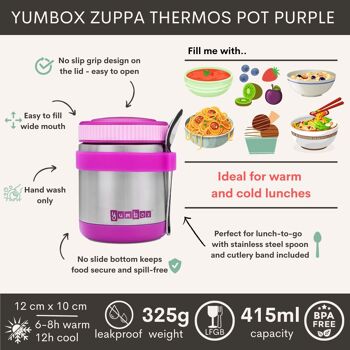 Récipient thermos Yumbox Zuppa avec cuillère - Bijoux Violet 2