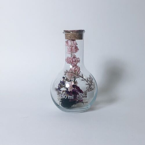 Dried Florals in glass 250 ml copper wax