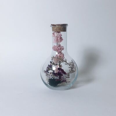 Fleurs séchées en verre 250 ml de cire de cuivre