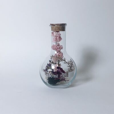 Flores secas en vaso 250 ml cera de cobre