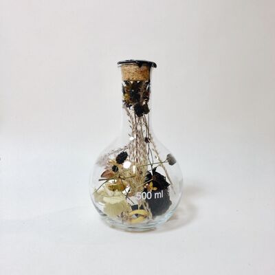 Dried Flowers in Glass 500 ml black wax