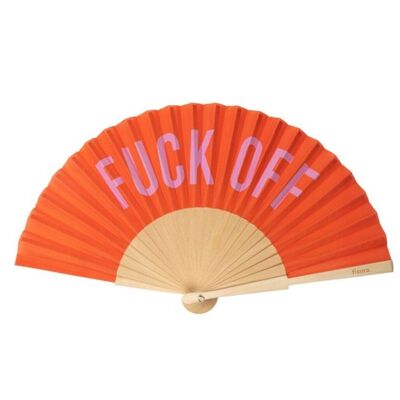 Red and pink Fuck Off fan