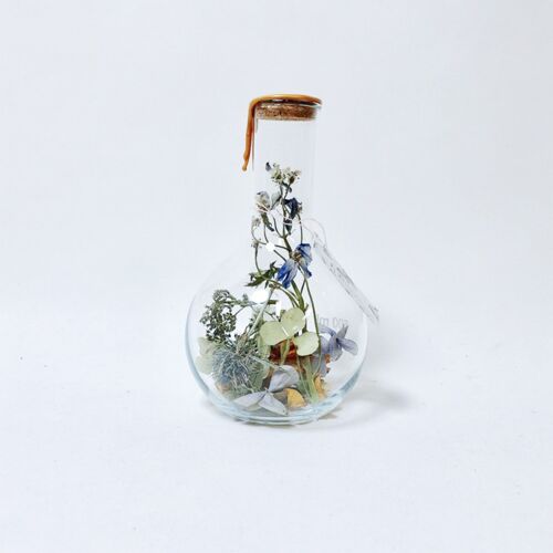 Dried Flowers in Glass 500 ml yellow gold wax