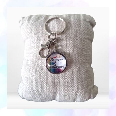 Portachiavi "Super Teacher" – Elegante regalo fatto a mano