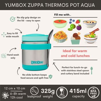 Récipient thermos Yumbox Zuppa avec cuillère - Caicos Aqua 2