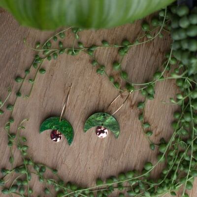 Hoop earrings - SULI - Pearly green