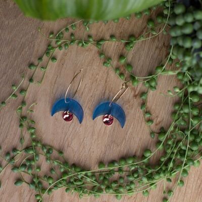 Hoop earrings - SULI - translucent blue