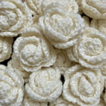 pinces à cheveux durables rose 2x - blanc cassé - laine douce - crochet à la main au Népal 4