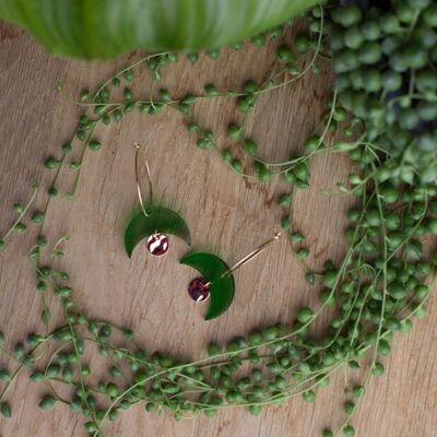 Hoop earrings - SULI - Translucent green