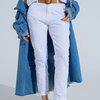 Jeans skinny bianchi spiegazzati