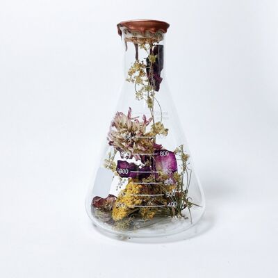 Trockenblumendekoration im Glas 1000 ml Kupferwachs