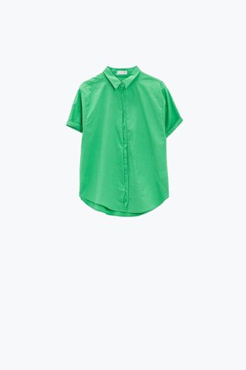 Chemise boutonnée décontractée à manches courtes en vert 6