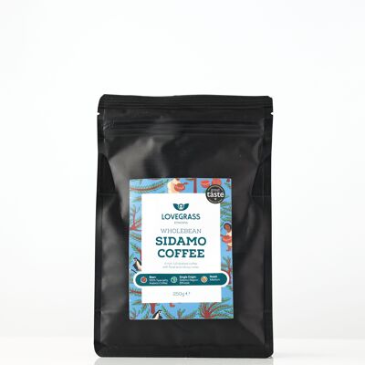 Café Sidamo tostado en grano de origen único, grado 1, 250 g